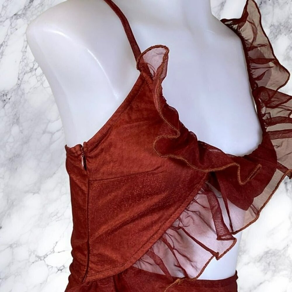 MORE TO COME Payton Ruffle Dress - Rust - Picture 7 of 10